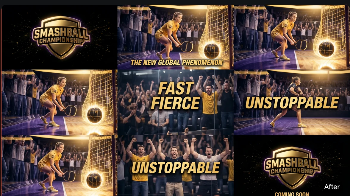 SmashBall cinematic launch collage